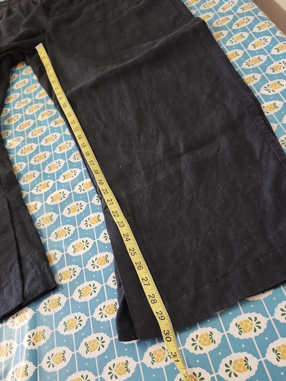Athleta Retreat 100% Linen High Rise Wide Leg Pants Size XL Black Pockets - Picture 4 of 10